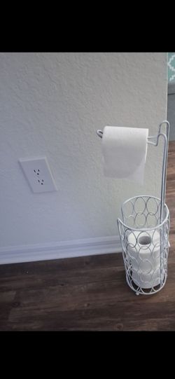 White Steel Toilet Tissue Holder