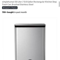 Simplehuman steel trash can