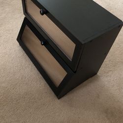 Black 2 Tier Wooden Bread Box