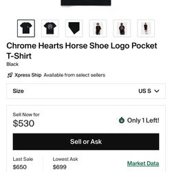 Chrome Hearts Horseshoe Pocket Short Sleeve Size Small 