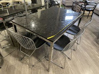Granite Dining Table and 4 Chairs
