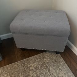 Gray Storage Ottoman  Make An Offer