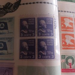 3 Cent Thomas Jefferson Lot Of 4 Stamps