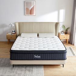 Queen Mattress, 12 Inch Memory Foam Hybrid Mattress Queen Size, Pocket Spring Mattress in a Box for Motion Isolation, Edge Support, Pressure Relief, P