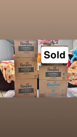 Pampers Swaddlers size 1 and Cruisers Diaper size 5 Lot OBO