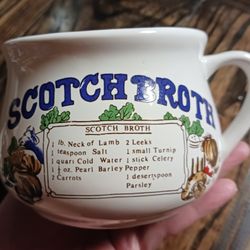 Vintage Scotch Broth Recipe Soup Mug