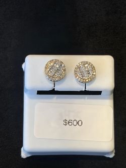 Natural Diamond Earrings14k (white gold)