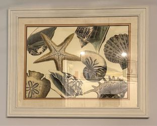 Large Premium Framed Coastal Beach Wall Art (36" x 47") – Double Matted