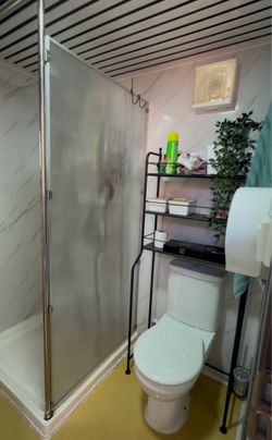 Portable toilet with shower