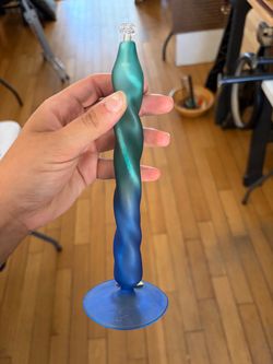 Frosted glass candle stick