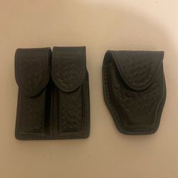 Maxson Leather Belt Mag Holder and Leather GP/handcuff Pouch