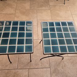 Tables Tile metal base legs tabletop 15.75" square 21" tall