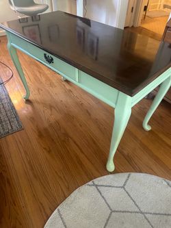 Vintage sage green desk with drawer