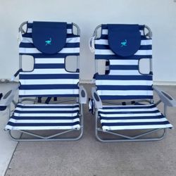 2 Pool Chairs Foldable 