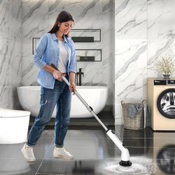 Electric Spin Scrubber Cleaning Brush with 9 Head Attachments