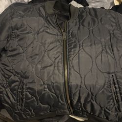 South Pole Black XL Zip Up Bomber Jacket