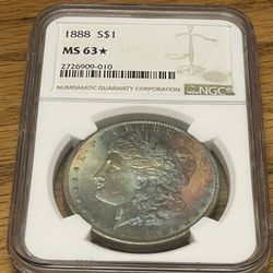 1888 NGC MS 63STAR VAM 18 “Awesomely Toned” Morgan Dollar