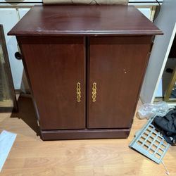 Small Dark Wood Storage Cabinet / Accent Cabinet