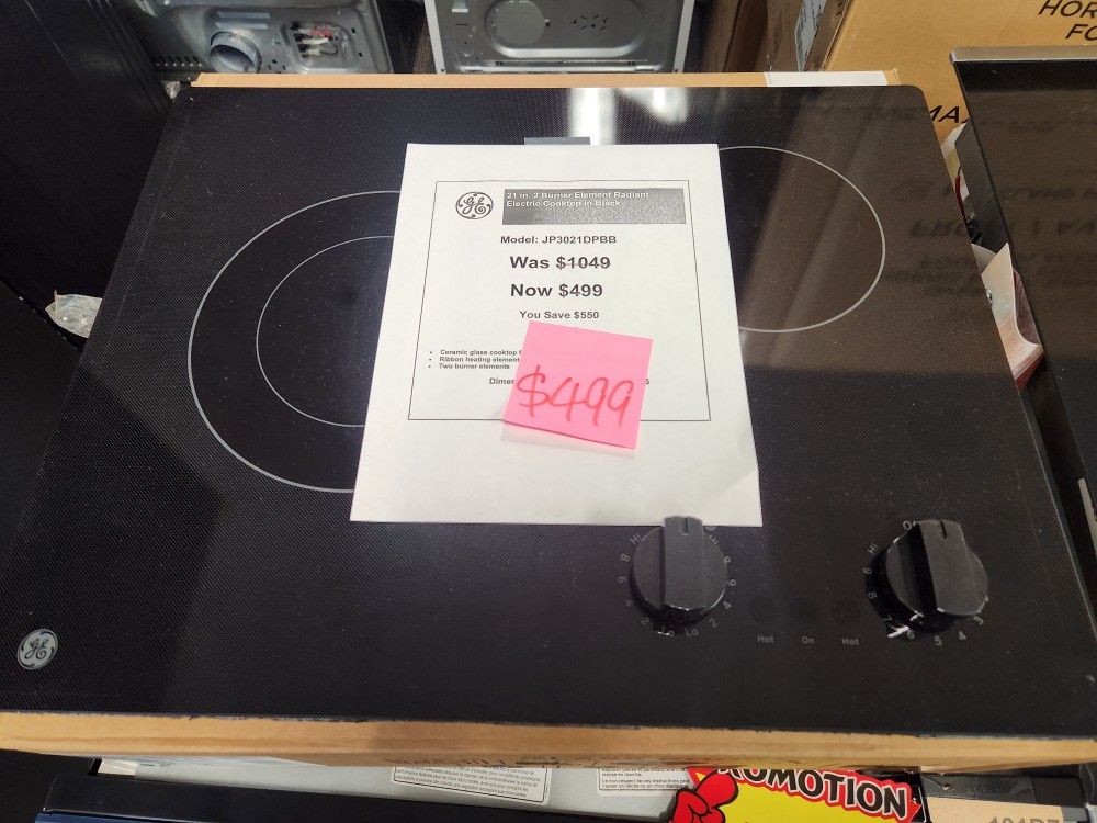 21 in. 2 Burner Element Radiant Electric Cooktop in Black