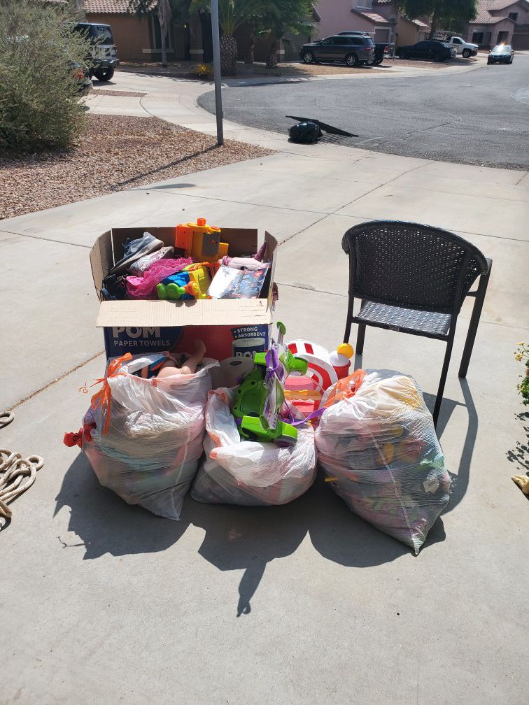 Free kids toys and cloths must take all