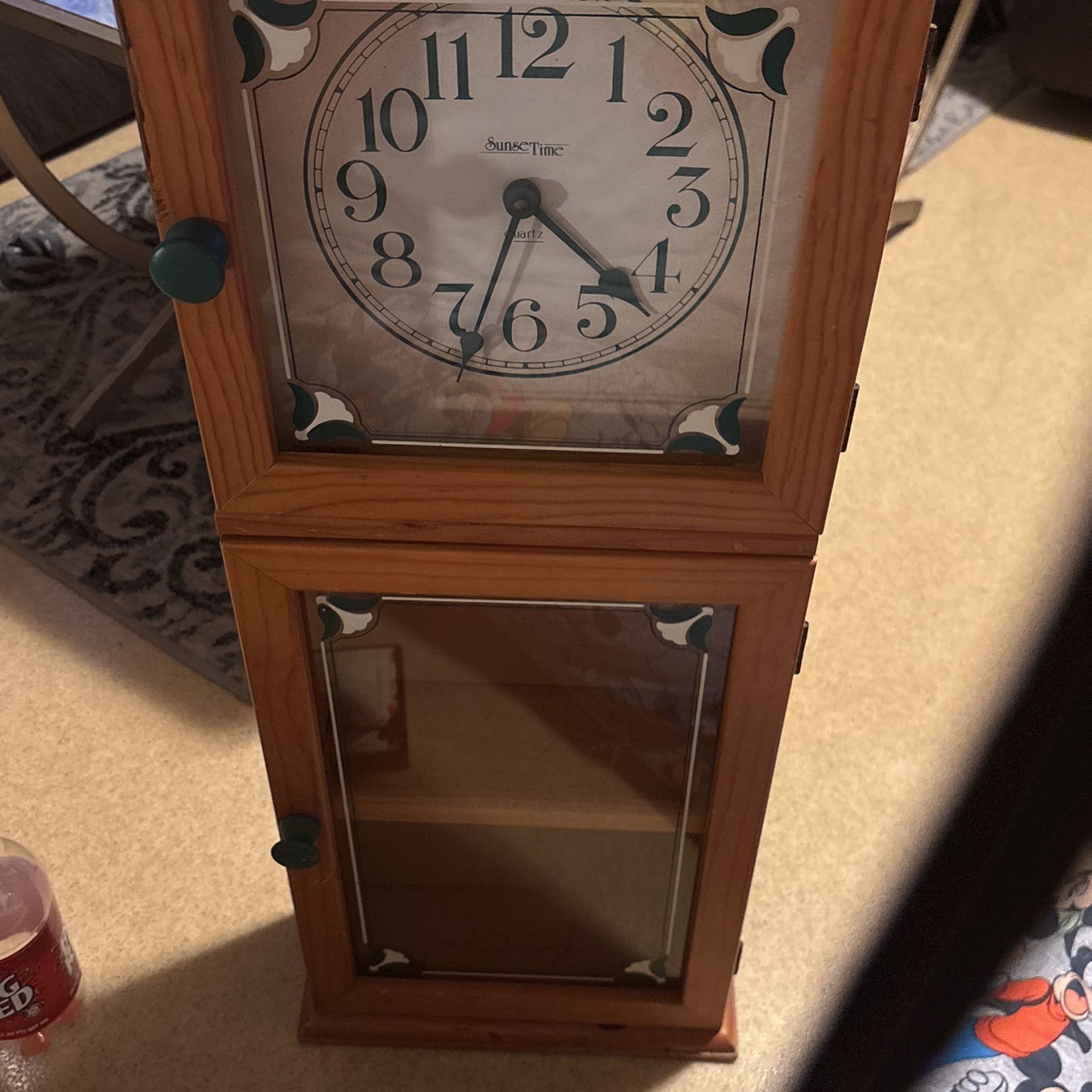 Sunset Time Standing Or Hanging Clock Cabinet