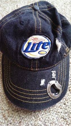New! MILLER lite hat with bottle opener