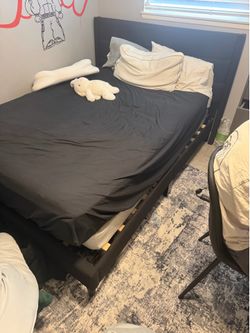 Full size bed frame and mattress