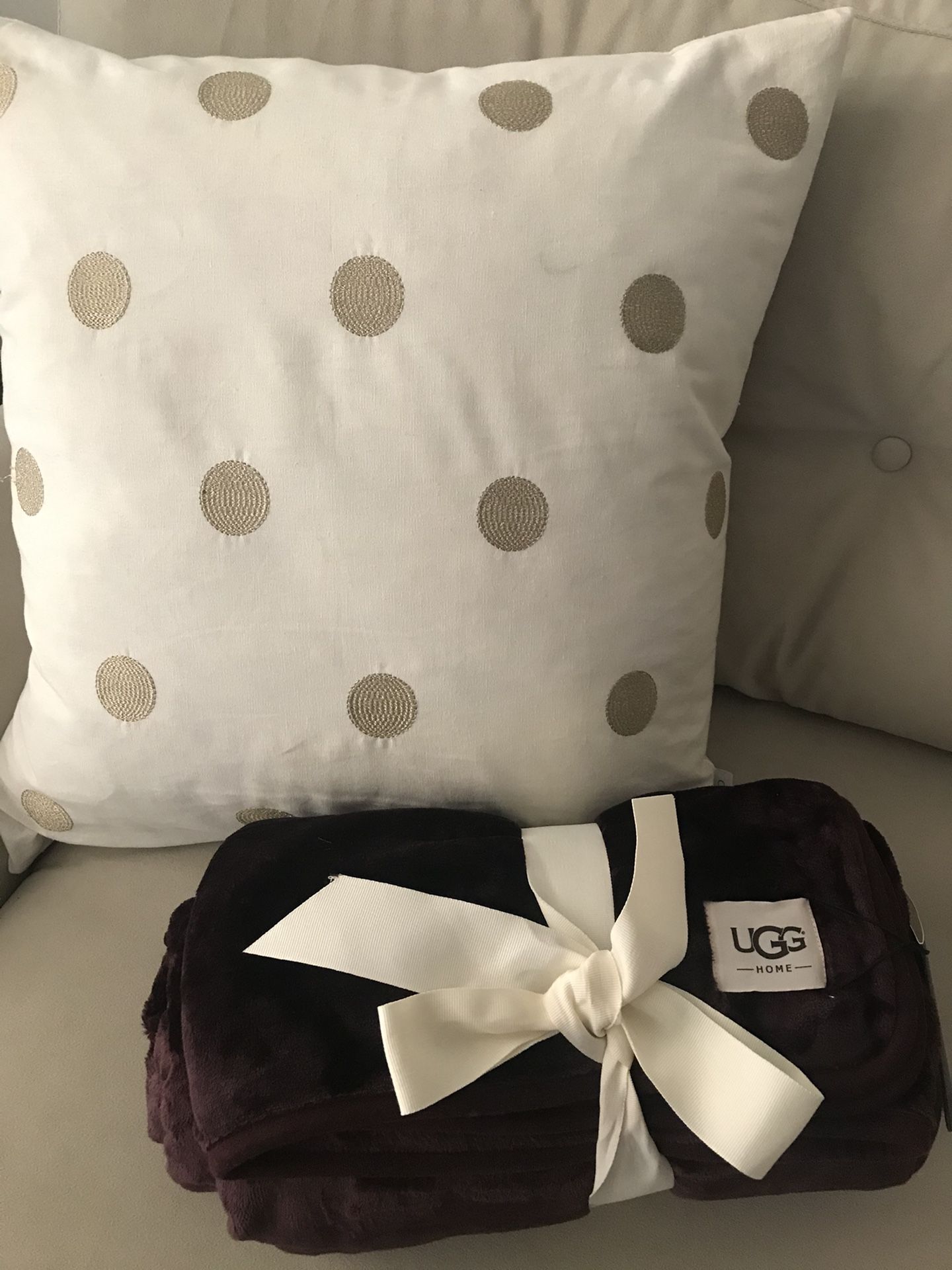 New Calvin Klein Pillow and Ugg Throw Blanket