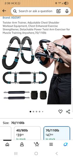 Twister Arm Trainer, Adiustable Chest Shoulder Workout Equipment, Chest Enhanced Exercise Strengthener, Detachable Power Twist Arm Exerciser for Muscl