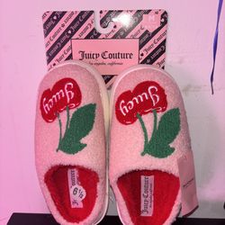 New! Juicy Couture Women’s Cherry Slippers Medium Sz 6.5-7.5 Limited Edition