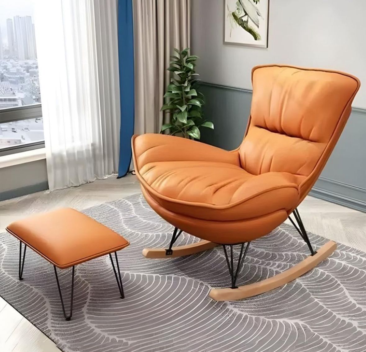 Modern Orange Rocking Chairs – Brand New in Box