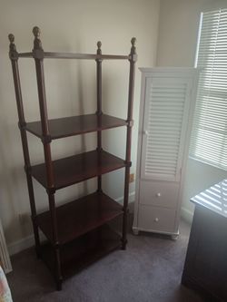 Dark Wood 5-Shelf Etagere / Bookcase