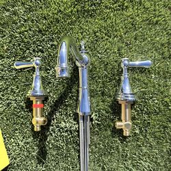 Widespread bathroom faucet