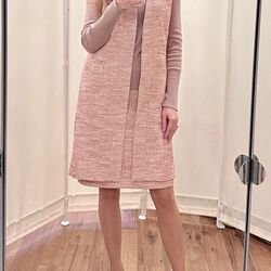 Tweed Set Skirt And Sleeveless Jacket Custom Made 