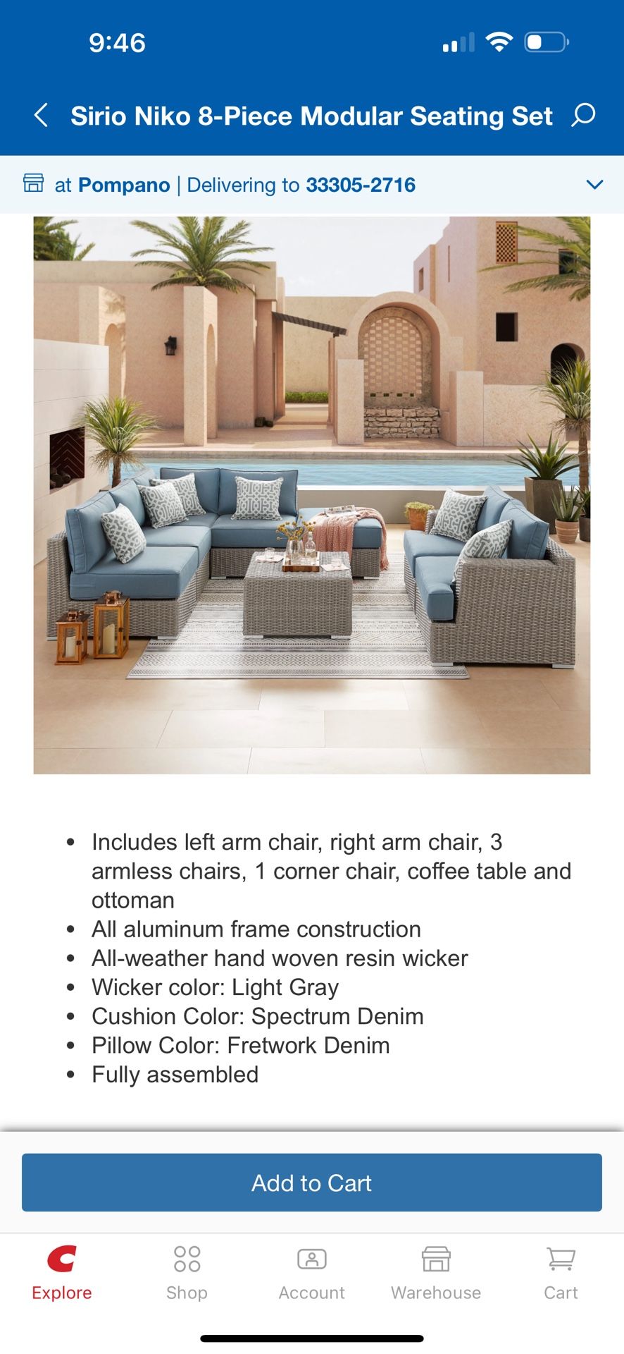Costco Sirio Niko 8 piece Modular Outdoor Furniture for Sale in Oakland Park FL OfferUp