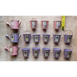Mini Watering Cans and Mini Pails for Herb Garden or Cactus,  Lot of (16)pcs