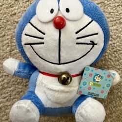 Doraemon Plush Rare With Window Cling 6” NWT
