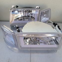 92-96 Ford F150-F350 92-96 Bronco LED DRL Headlights Luces Micas Calaveras Faros Faroles