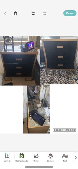 2 Night Stand Dressers Gold And Alligator Print 