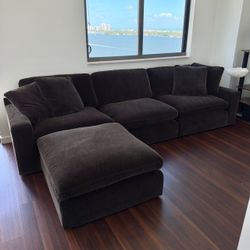 New Chocolate Brown Sectional Cloud Couch