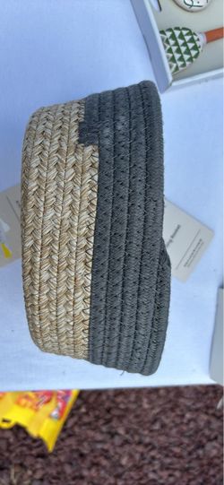 Two-Tone Woven Seagrass Basket
