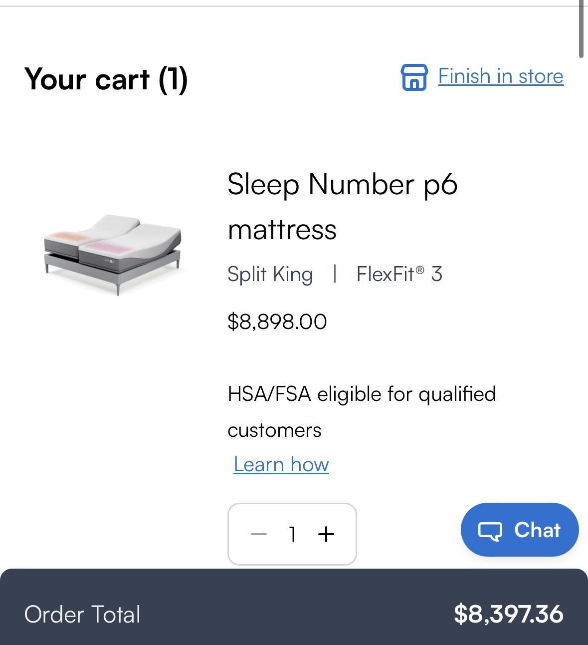 SLEEP NUMBER SPLIT KING P6 MATTRESS