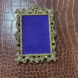 Vintage Ornate Brass Picture Frame • Made in Italy (No Glass)