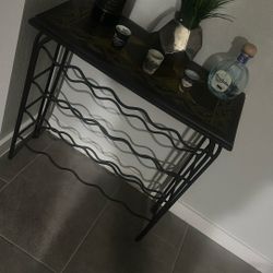 Metal Wine Rack Table – Decorative Wine Holder