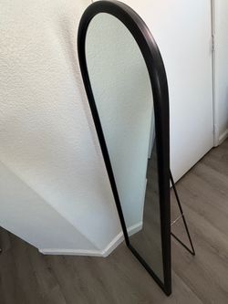 Full Length Arched Floor Mirror Black Frame