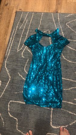 Sequin dress teal blue