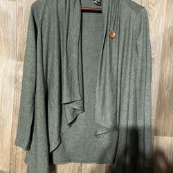 Bobeau Cardigan Sweater Wrap Size Small Green Womens