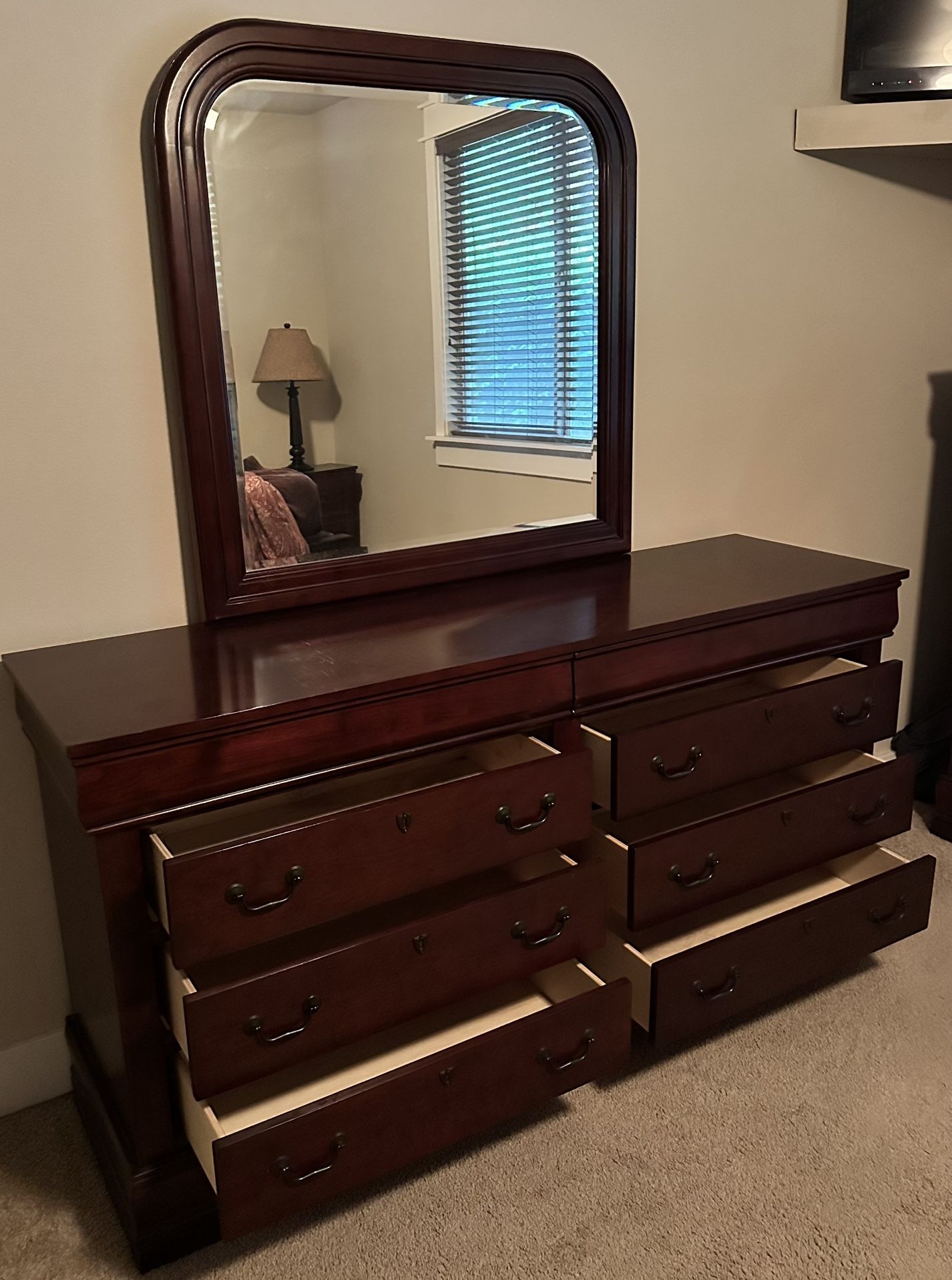 Cherrywood, Chest Of Drawers With Mirror
