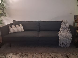 Designer Moe’s Home Collection Sofa – Charcoal Grey (Feather-Fill cushions)