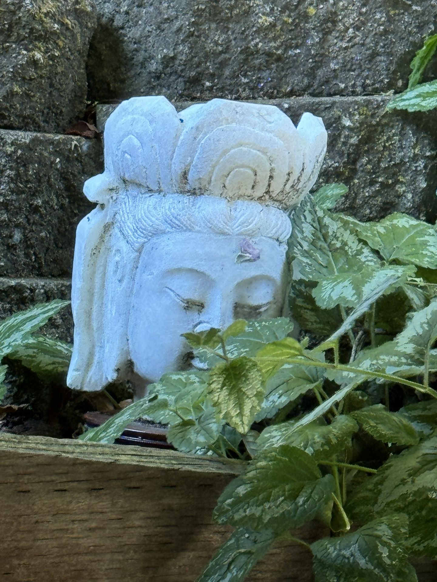 White Marble Buddha Head